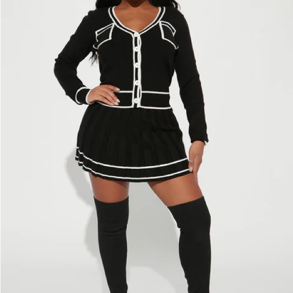 Hot Gossip Sweater Skirt Set - Black - Picture 2 of 8